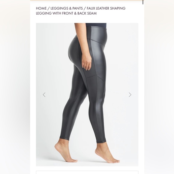 Yummie by Heather Thomson Pants - Yummie faux leather legging front & back seams 2X XXL new
